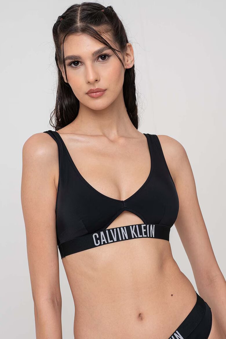 CALVIN KLEIN Горен бански с лента с лого Черен