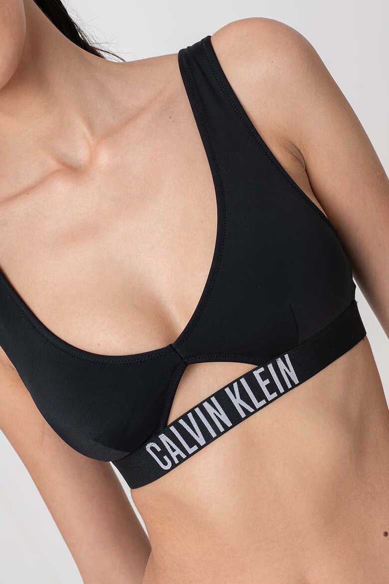 CALVIN KLEIN Горен бански с лента с лого Черен