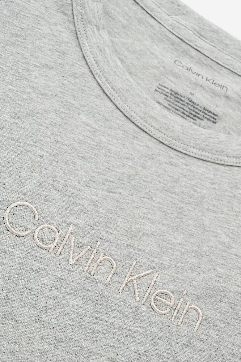 CALVIN KLEIN Горна пижама с лого Сив