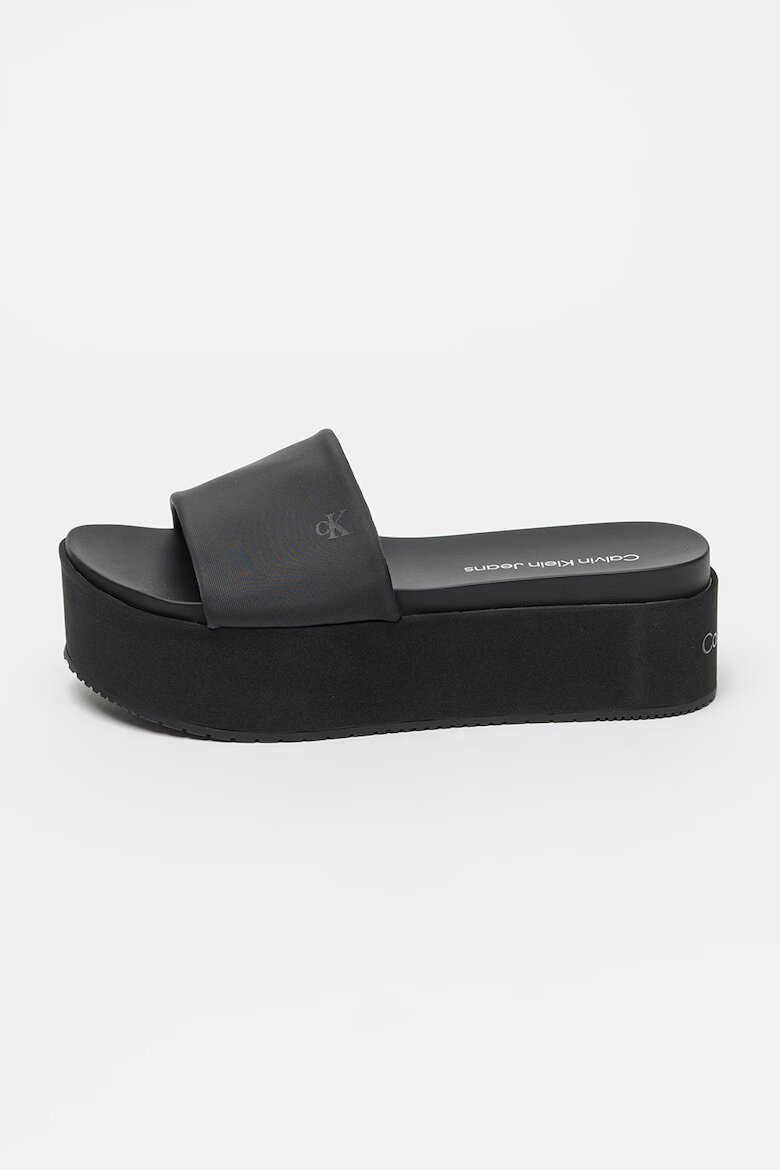 CALVIN KLEIN JEANS Чехли с равна платформа Черен