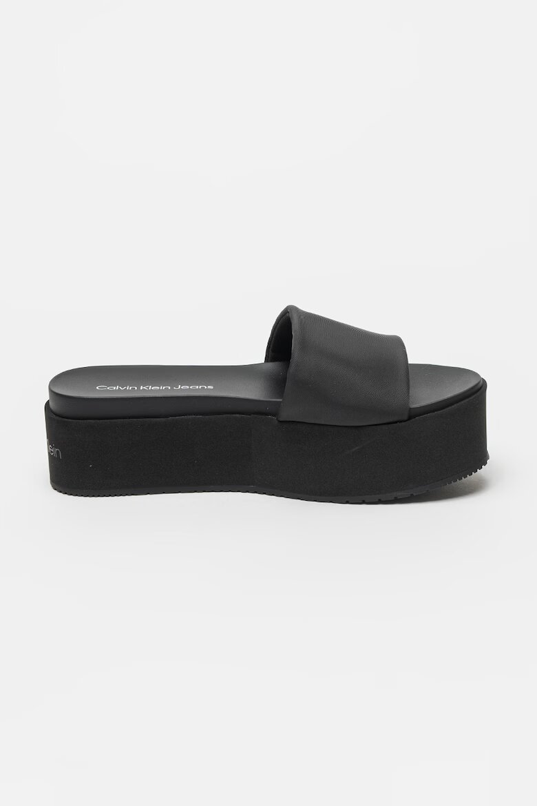 CALVIN KLEIN JEANS Чехли с равна платформа Черен