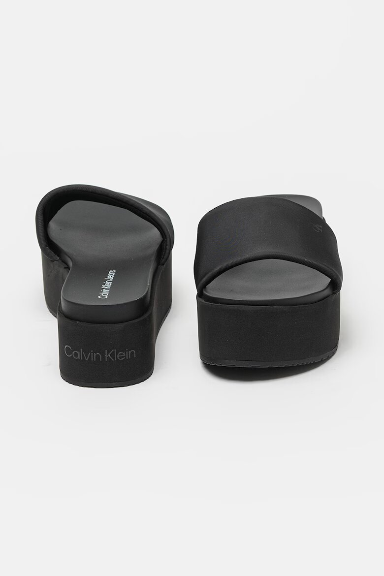 CALVIN KLEIN JEANS Чехли с равна платформа Черен