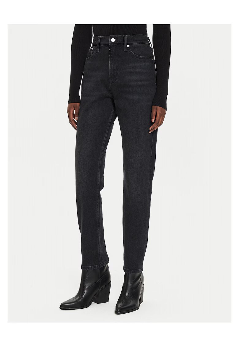 CALVIN KLEIN JEANS Дамски дънки Authentic Slim Straight - черни