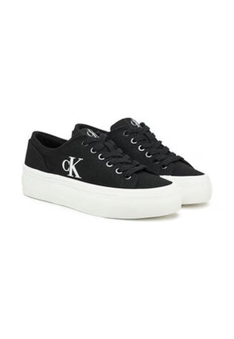 CALVIN KLEIN JEANS Дамски кецове - черни - текстил - 304826740