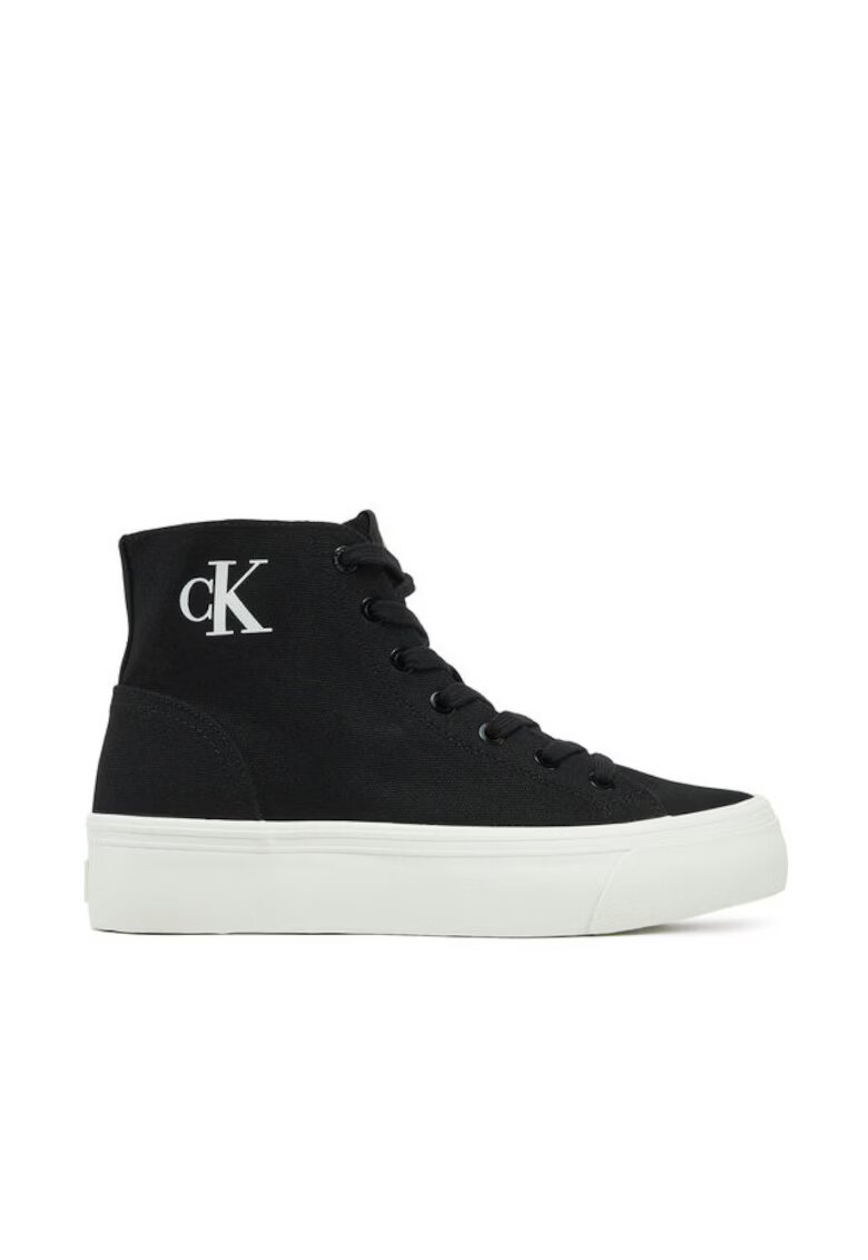 CALVIN KLEIN JEANS Дамски кецове - черни - текстил - конструкция до глезена