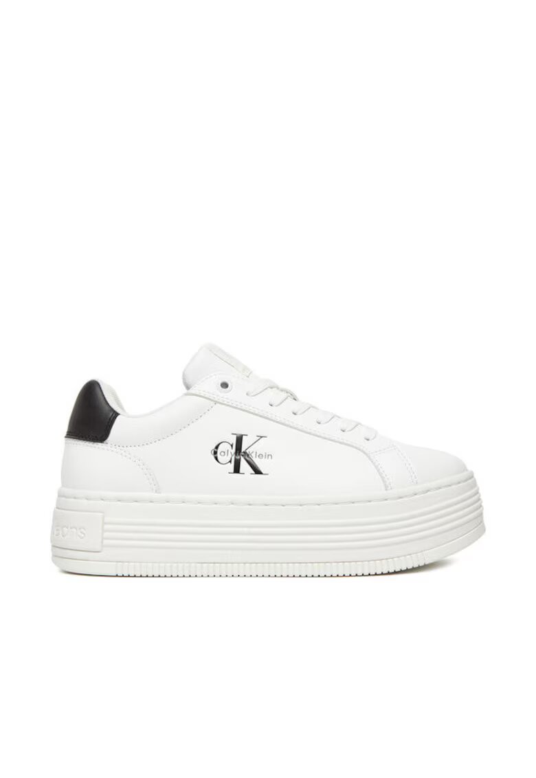 CALVIN KLEIN JEANS Дамски кецове от естествена кожа - бели -