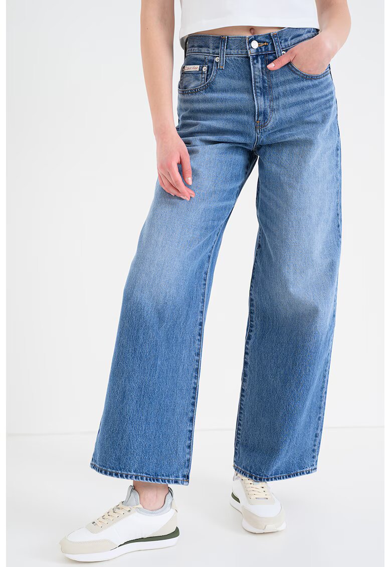 CALVIN KLEIN JEANS Дънки с широк крачол и захабен ефект