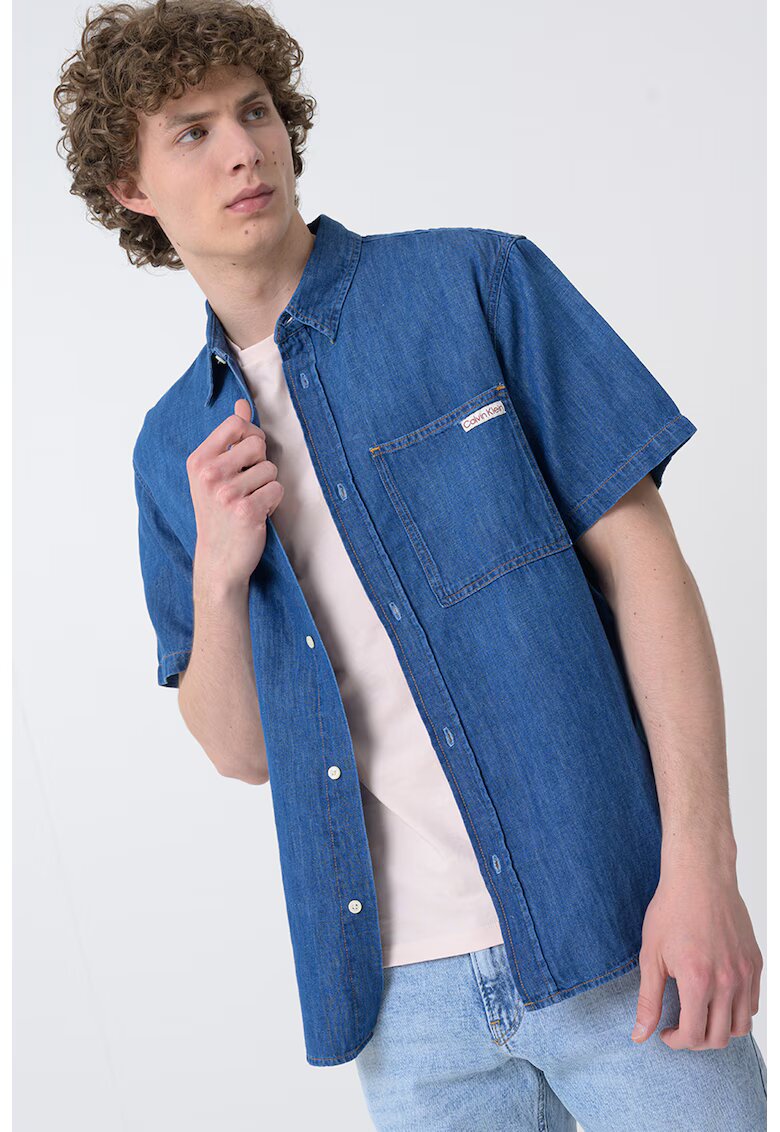 CALVIN KLEIN JEANS Дънкова риза с къси ръкави