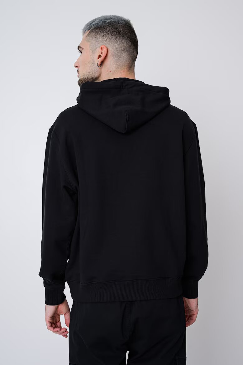 CALVIN KLEIN JEANS Худи с лого и джоб кенгуру Черен