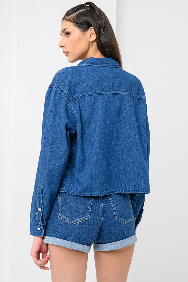 CALVIN KLEIN JEANS Къса риза от деним с джоб на гърдите