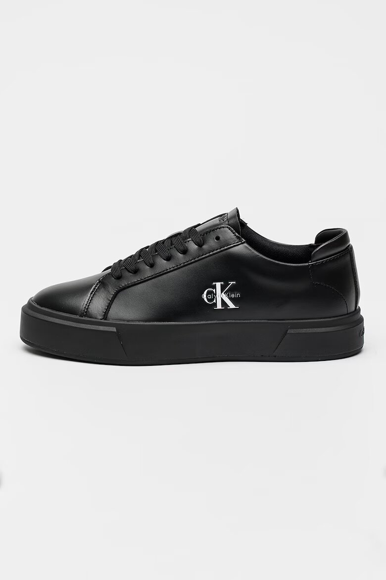 CALVIN KLEIN JEANS Кожени маратонки Basket Cupsole Черен