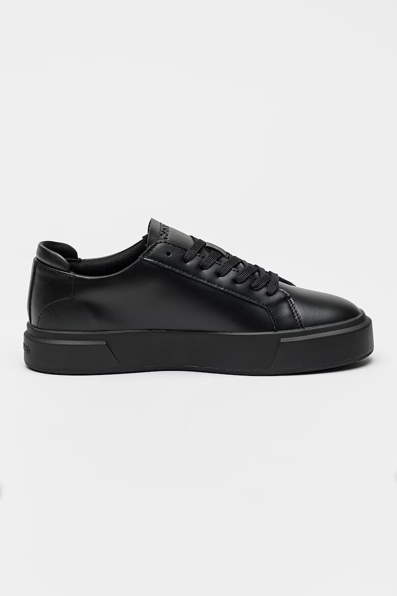 CALVIN KLEIN JEANS Кожени маратонки Basket Cupsole Черен