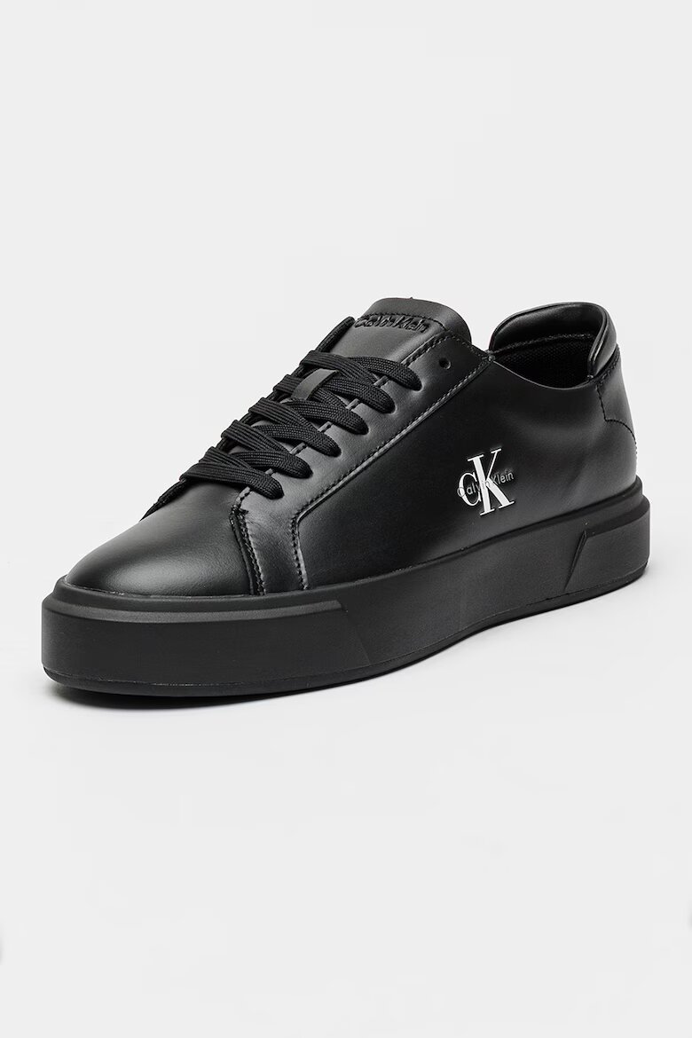 CALVIN KLEIN JEANS Кожени маратонки Basket Cupsole Черен