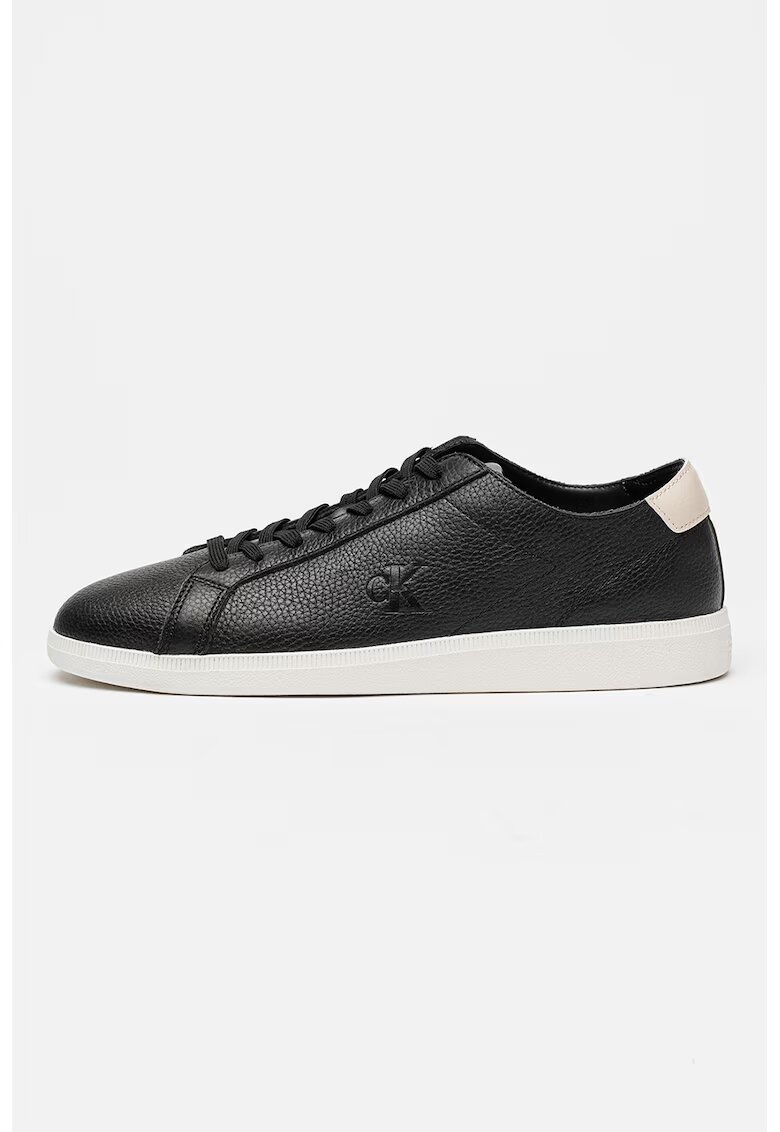 CALVIN KLEIN JEANS Кожени маратонки Cupsole - Черен/Бежов