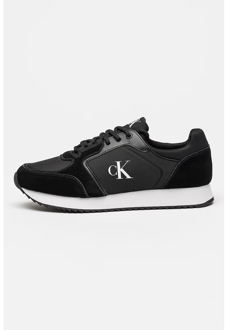 CALVIN KLEIN JEANS Маратонки Retro Runner с велур - Черен
