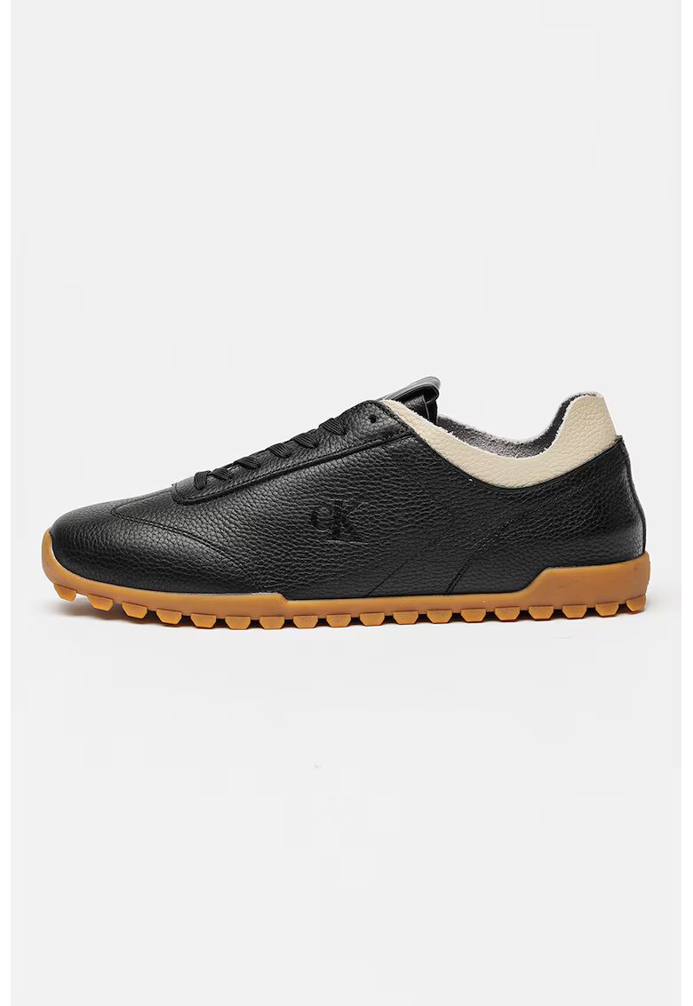 CALVIN KLEIN JEANS Маратонки Runner с кожа - Черен