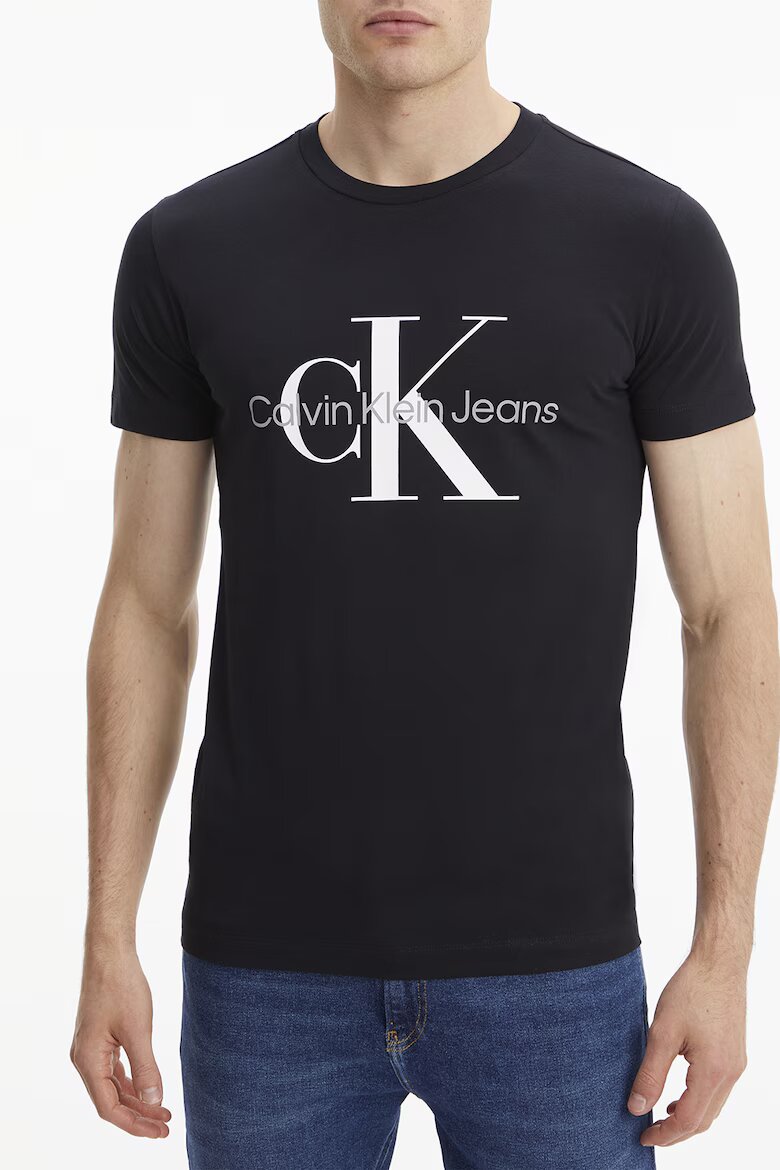 CALVIN KLEIN JEANS Мъжка тениска Тъмносин 28036 Избеляло черно/Мръснобял