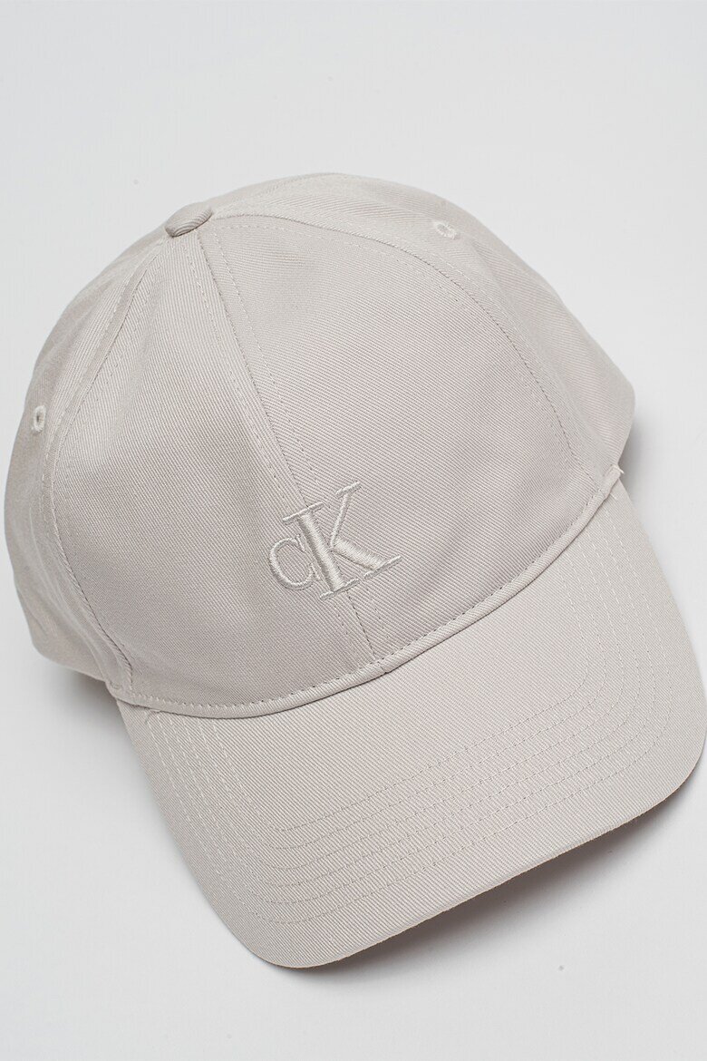 CALVIN KLEIN JEANS Памучна бейзболна шапка с бродирано лого Светло сив