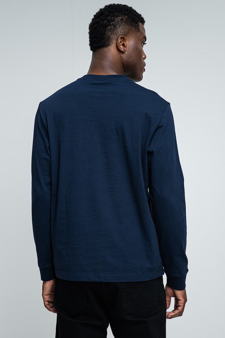 CALVIN KLEIN JEANS Памучна блуза с лого Тъмносин