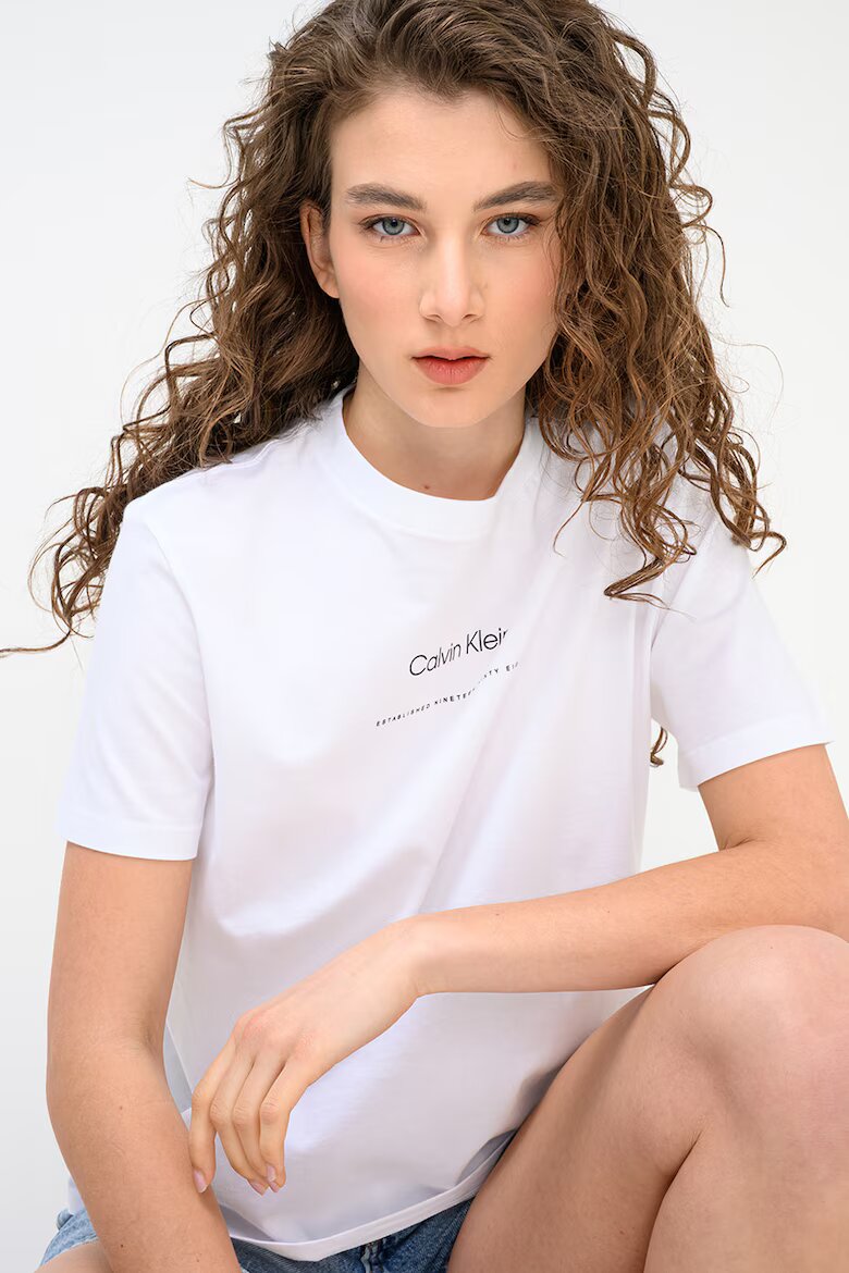 CALVIN KLEIN JEANS Памучна тениска Бял