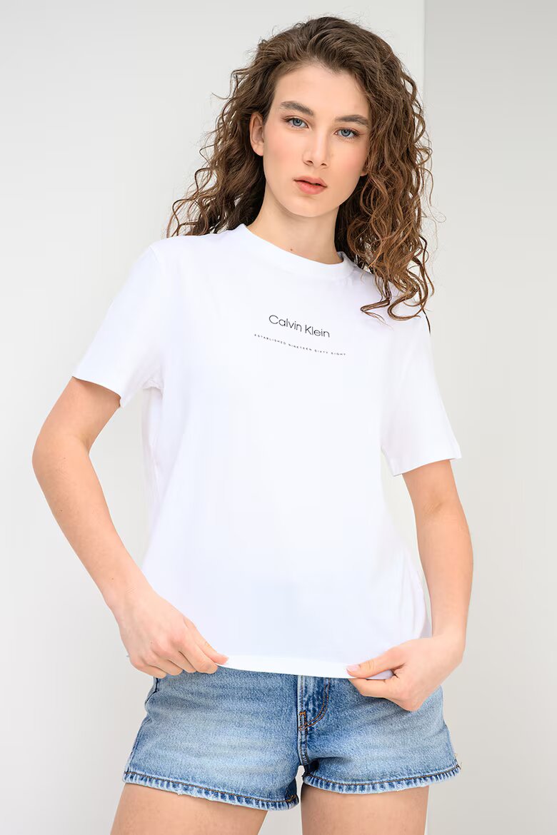 CALVIN KLEIN JEANS Памучна тениска Бял