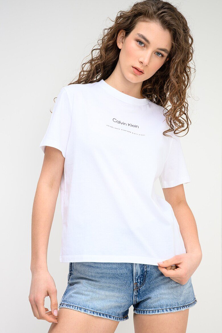CALVIN KLEIN JEANS Памучна тениска Бял