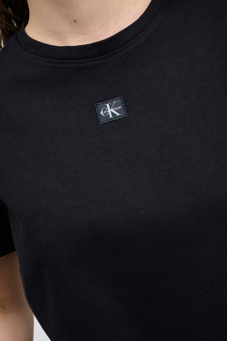 CALVIN KLEIN JEANS Памучна тениска с лого Черен