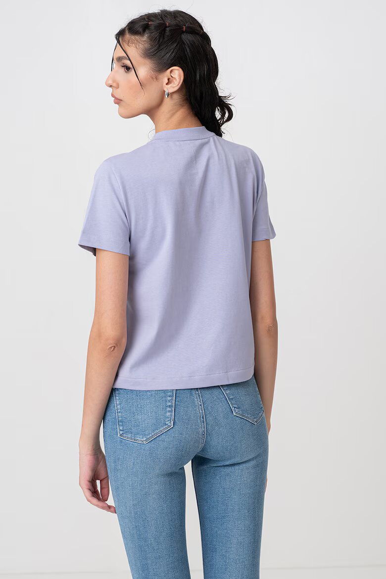 CALVIN KLEIN JEANS Памучна тениска с лого Шафраново жълто/Лилав