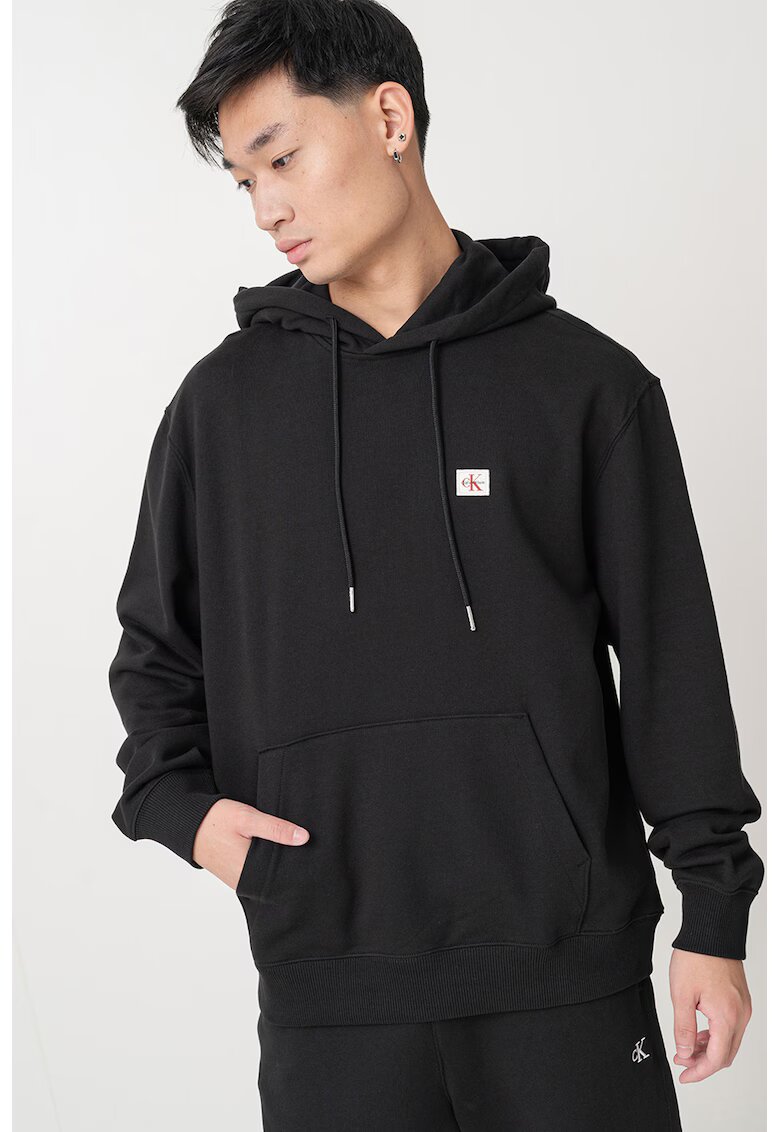 CALVIN KLEIN JEANS Памучно худи с джоб кенгуру