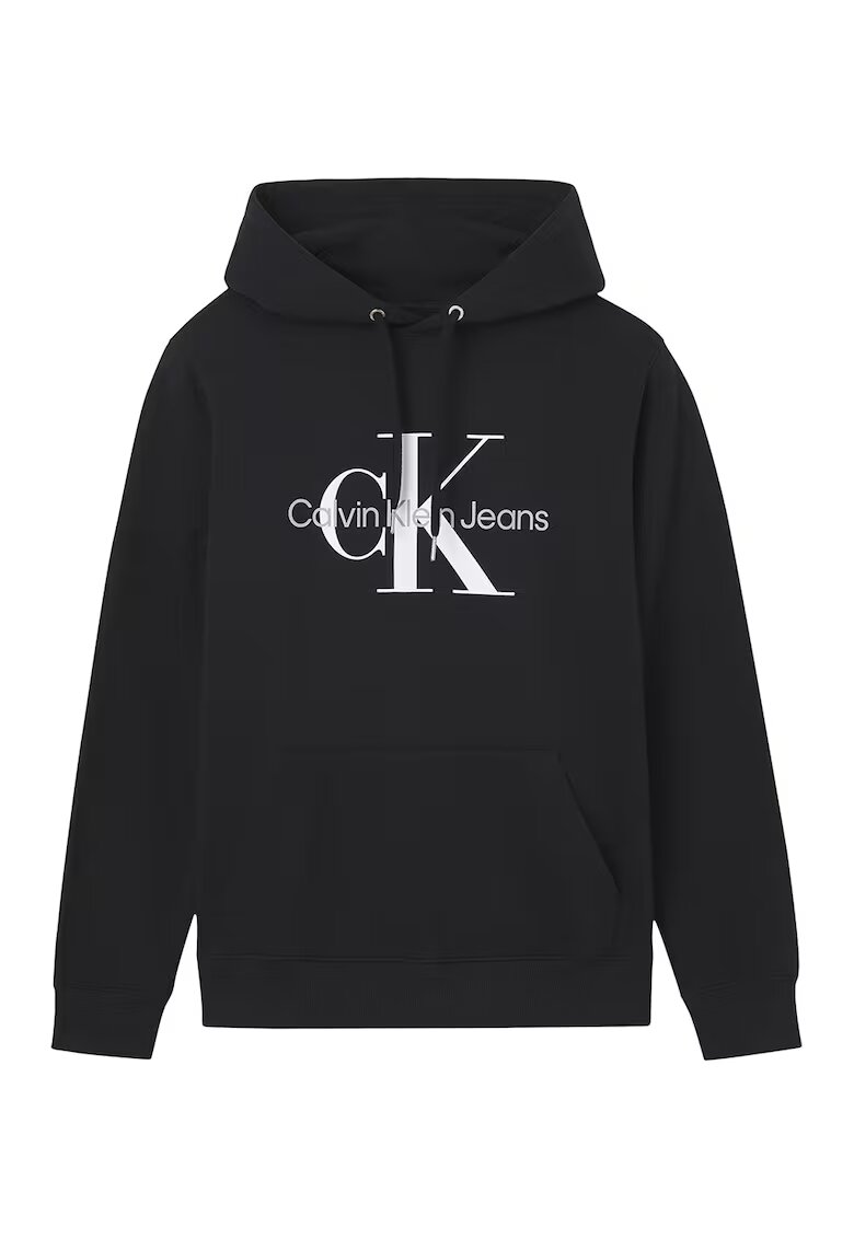 CALVIN KLEIN JEANS Памучно худи с лого - Бял/Черен