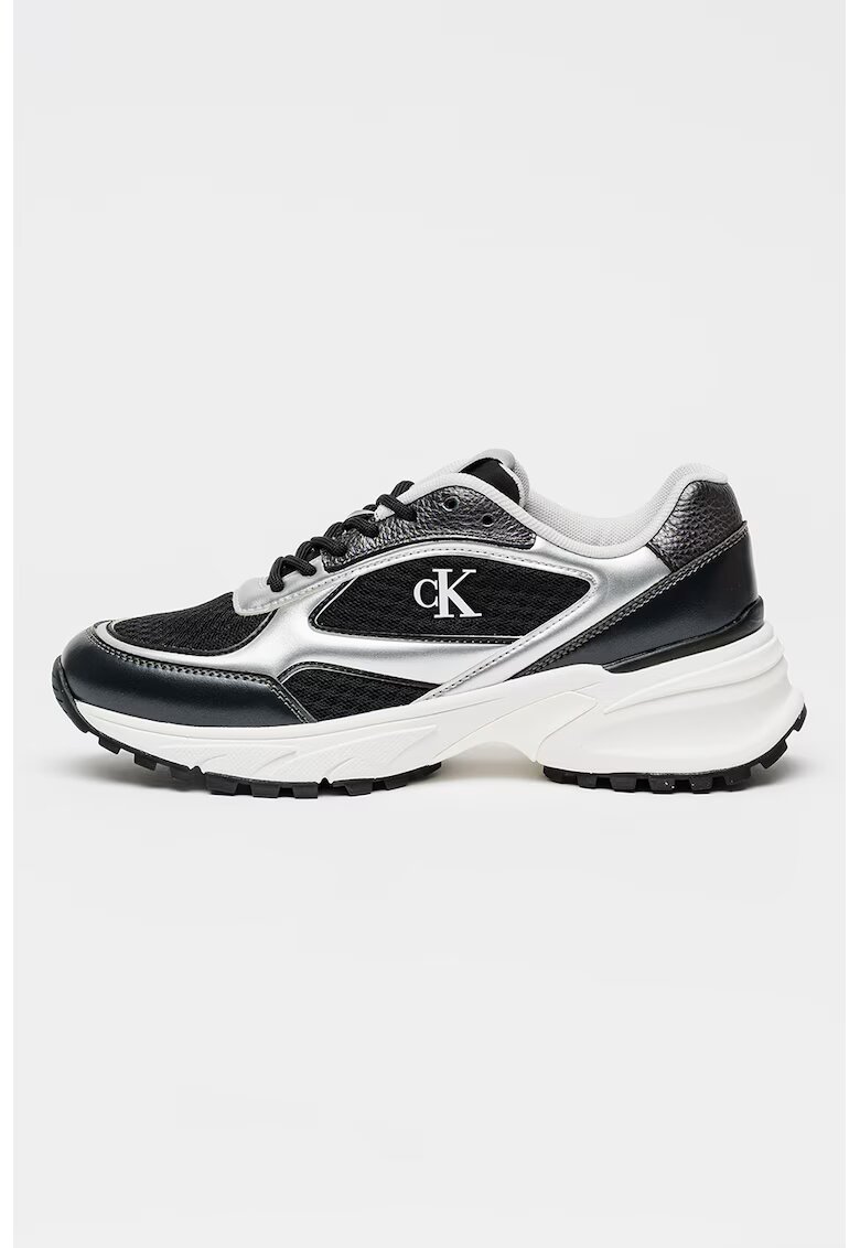 CALVIN KLEIN JEANS Полускосени спортни обувки Hike Runner - Черен/Сребрист