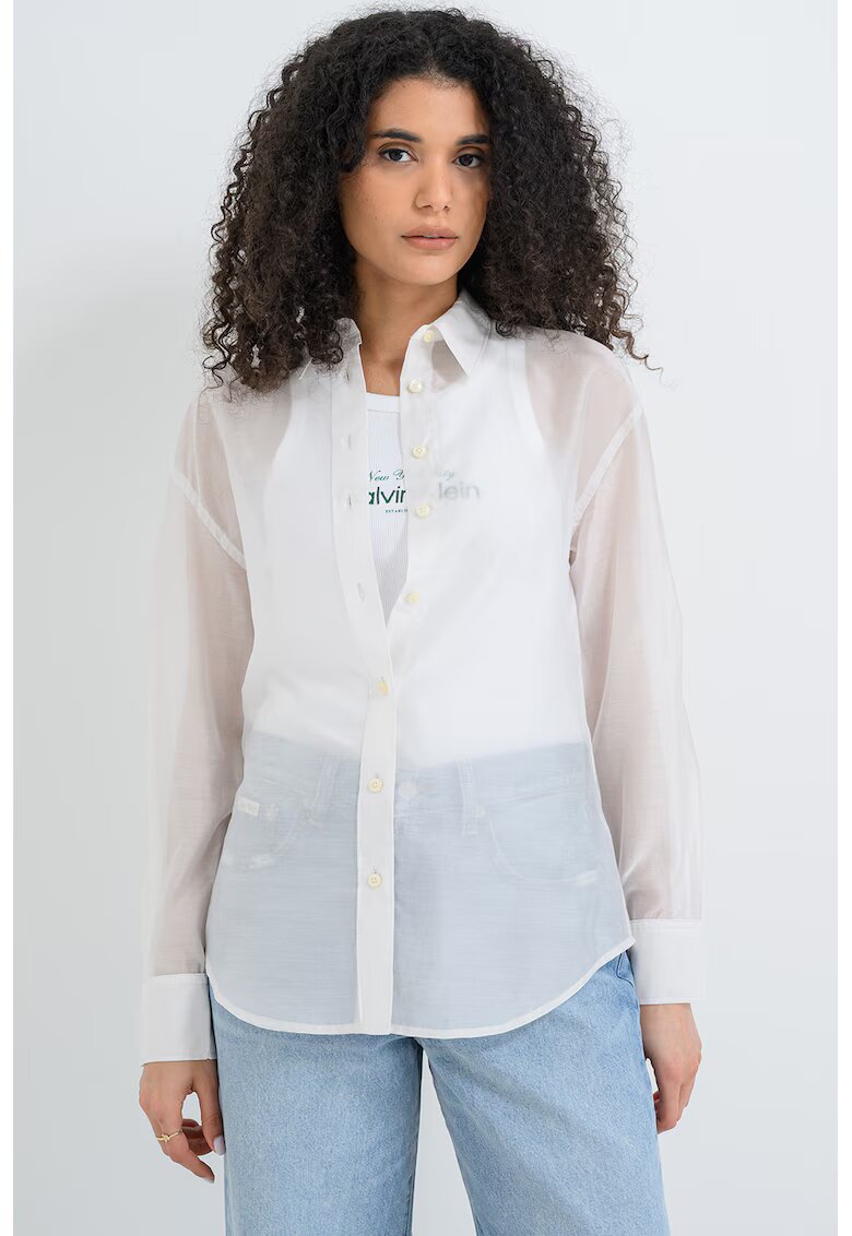 CALVIN KLEIN JEANS Риза с лиосел с отвори