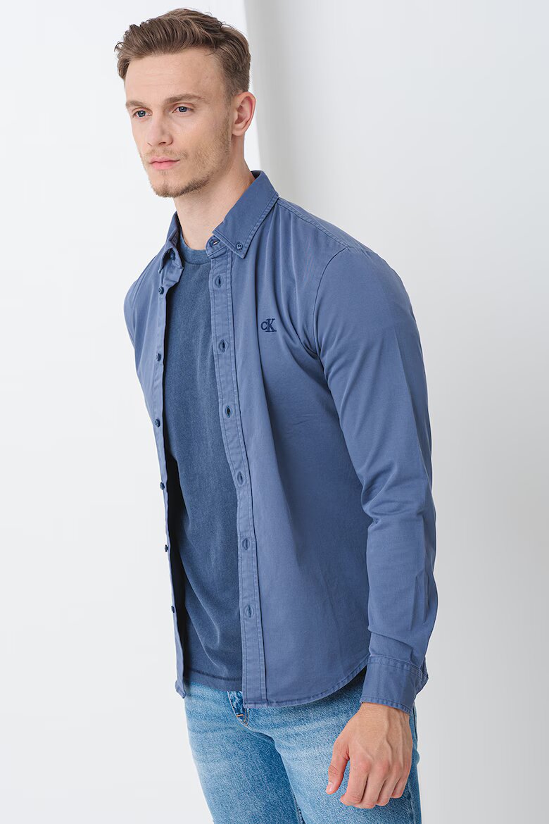 CALVIN KLEIN JEANS Риза с лого Прашно синьо