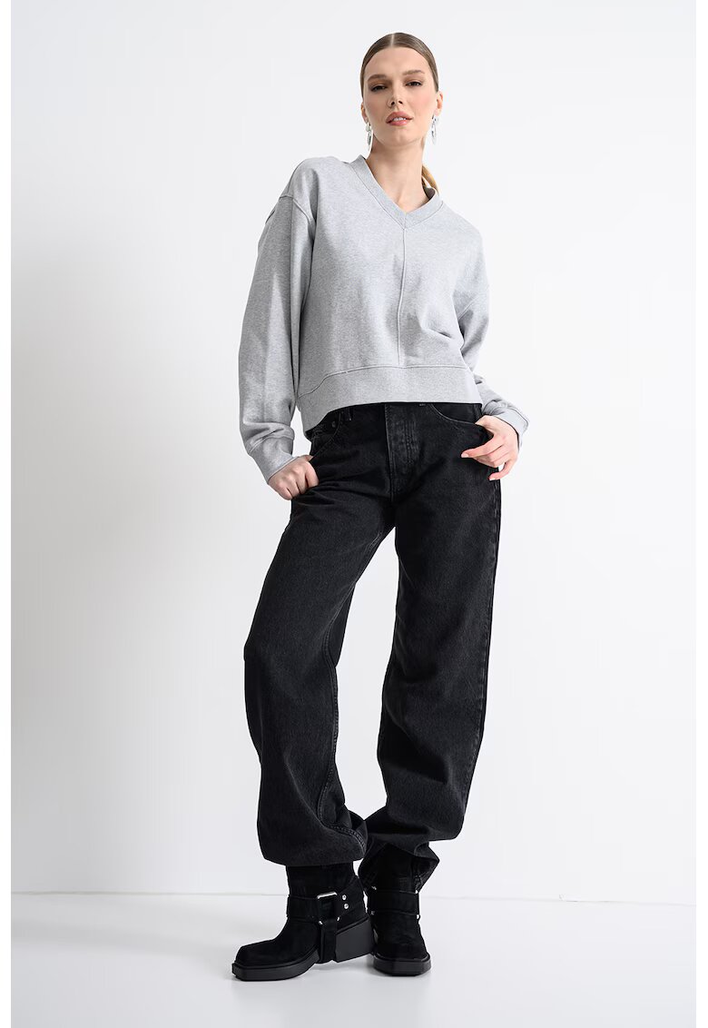 CALVIN KLEIN JEANS Шпиц суитшърт - Сив меланж