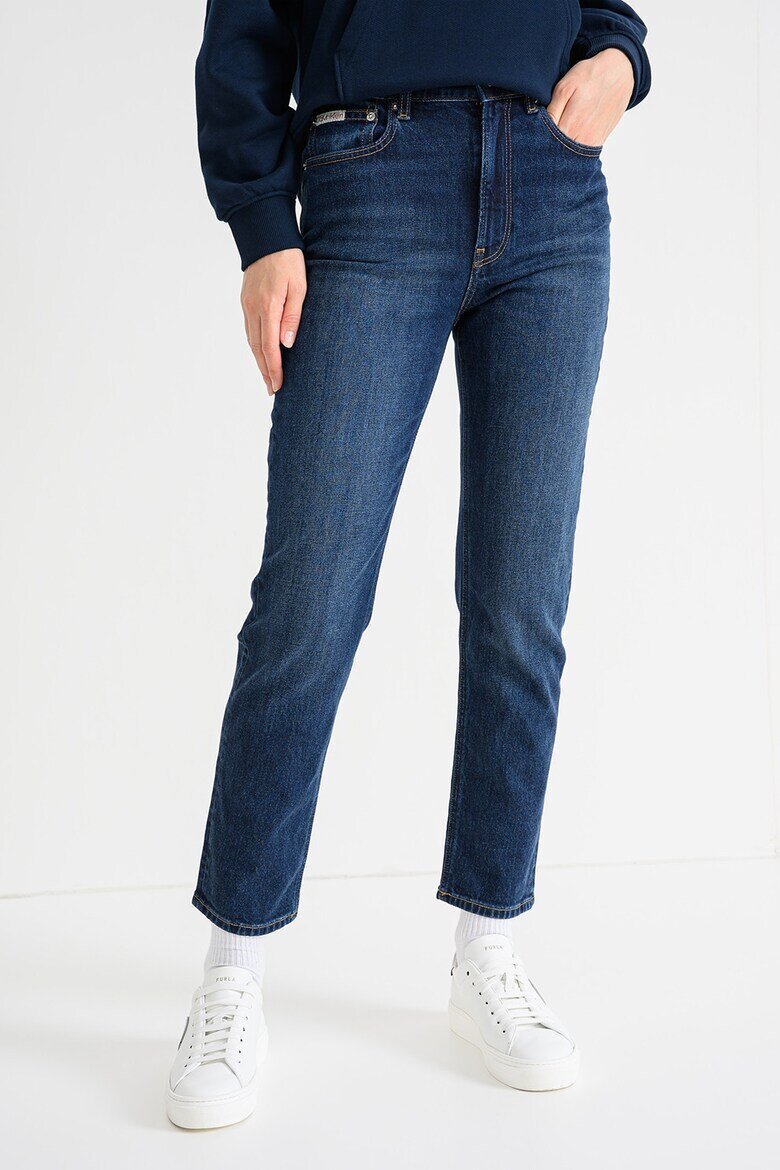 CALVIN KLEIN JEANS Скъсени прави дънки Тъмносин