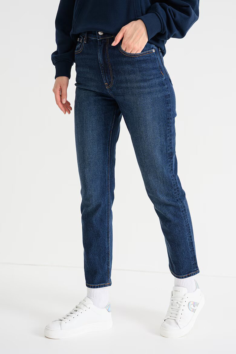 CALVIN KLEIN JEANS Скъсени прави дънки Тъмносин