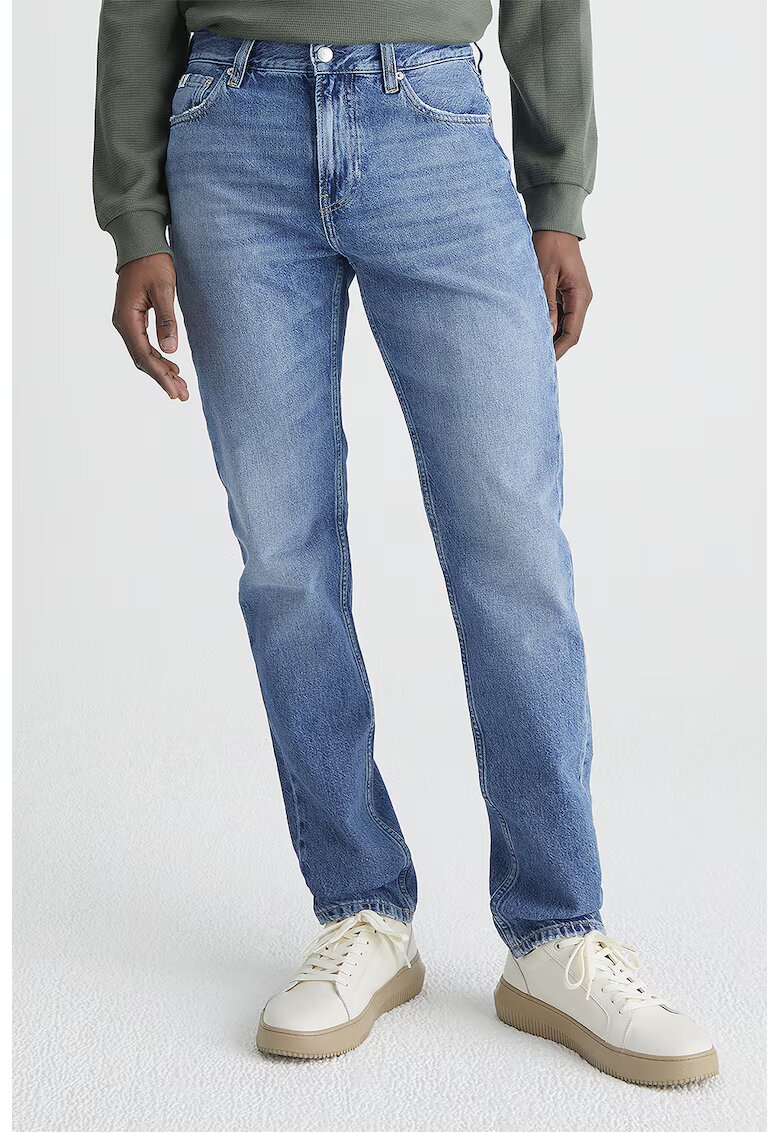 CALVIN KLEIN JEANS Скосени дънки със захабен ефект