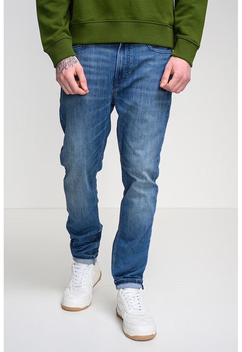 CALVIN KLEIN JEANS Слим дънки с изчистен десен - Светлосин