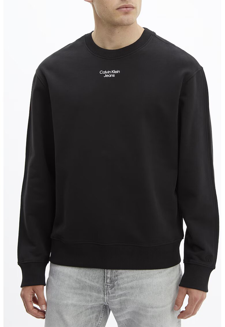CALVIN KLEIN JEANS Спортна блуза с деколте в основата на врата