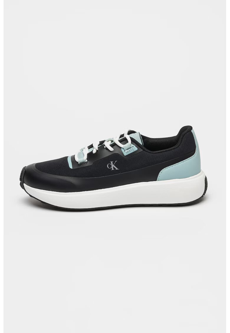 CALVIN KLEIN JEANS Спортни обувки Athleisure Runner с мрежа - Бял/Светло бежово