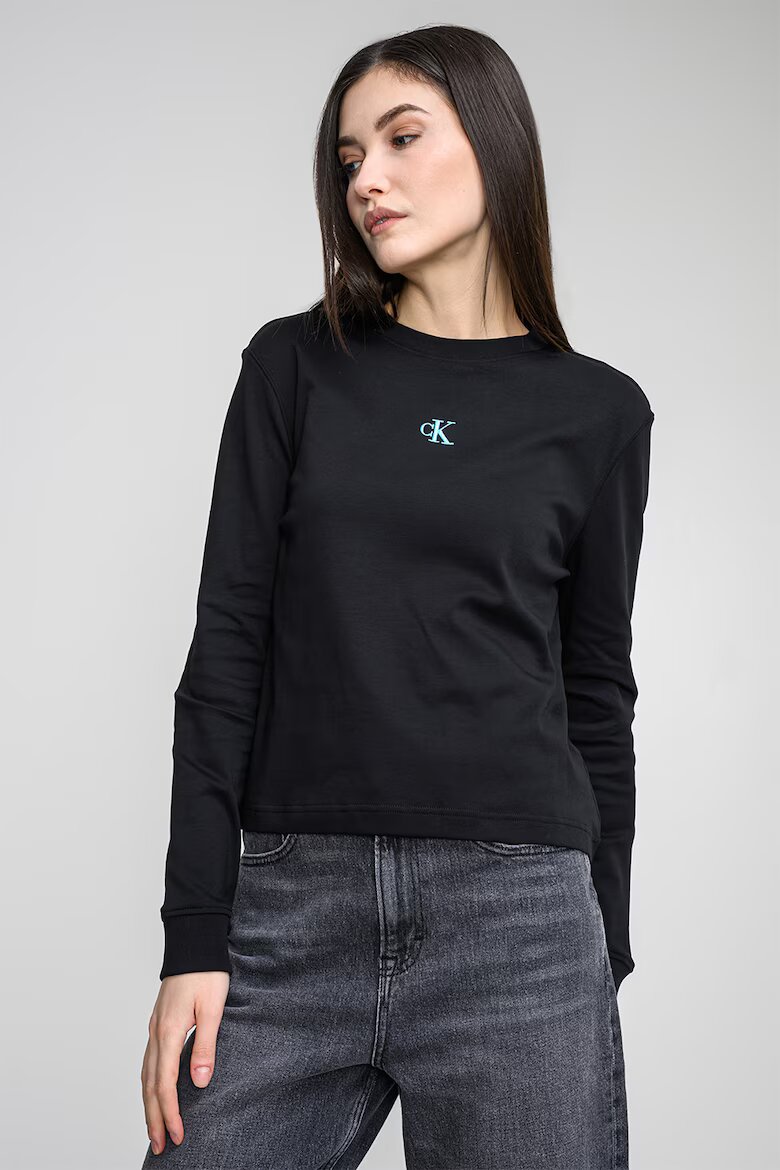 CALVIN KLEIN JEANS Суитшърт с лого Черен