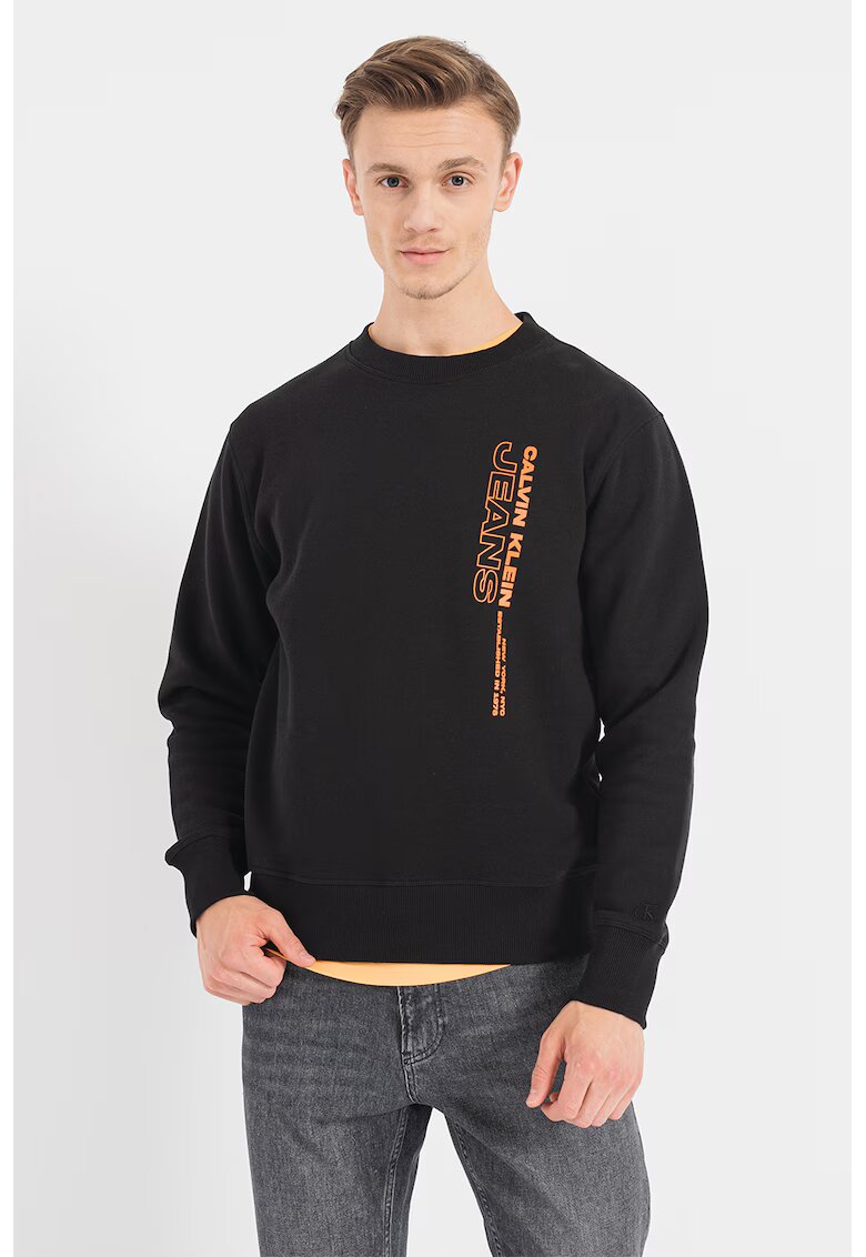 CALVIN KLEIN JEANS Суитшърт с овално деколте и лого