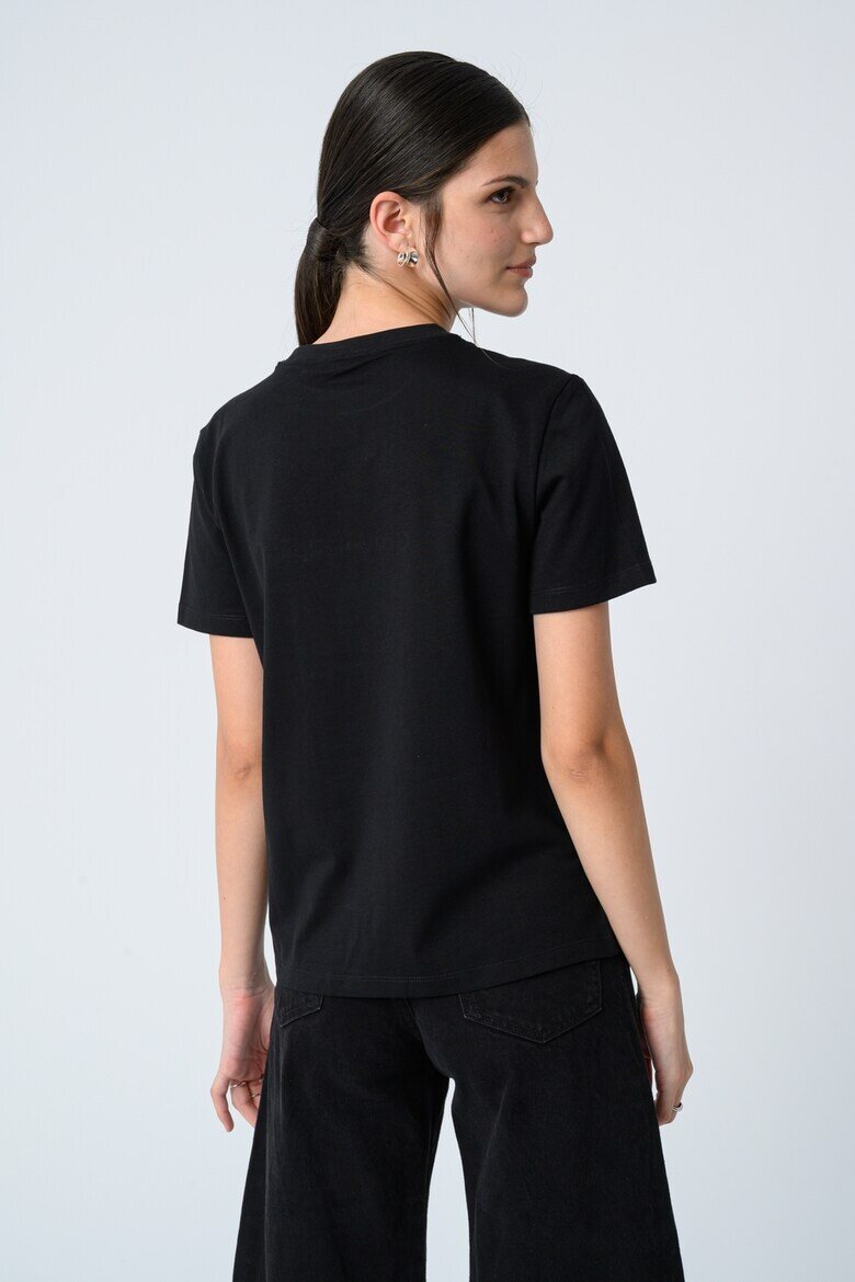 CALVIN KLEIN JEANS Свободна тениска с лого Черен/Светло сив/Бял