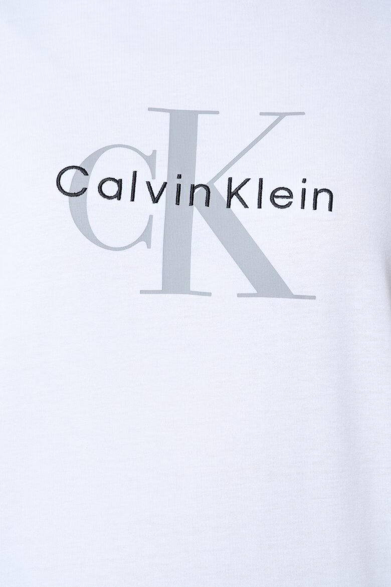 CALVIN KLEIN JEANS Свободна тениска с лого Светло сив/Избеляло черно/Бял