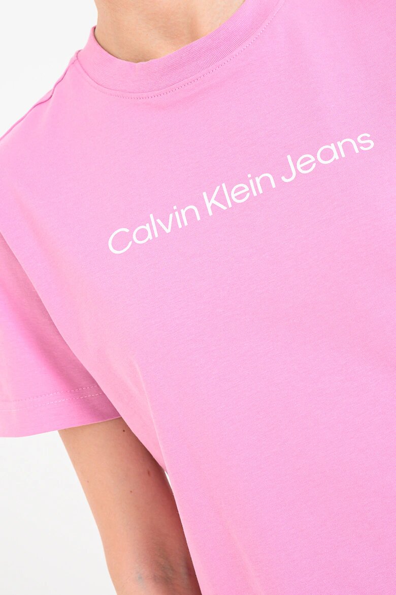 CALVIN KLEIN JEANS Тениска от памук с лого Розово