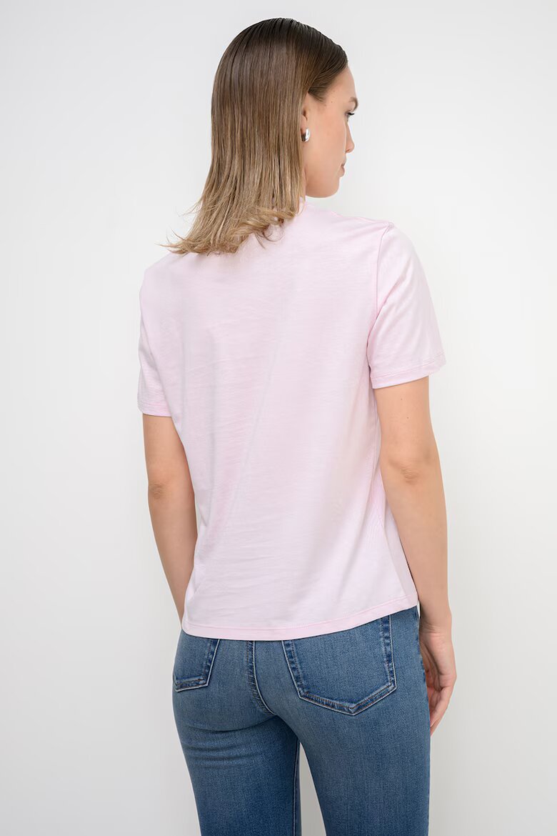 CALVIN KLEIN JEANS Тениска с овално деколте и лого Бледо розово
