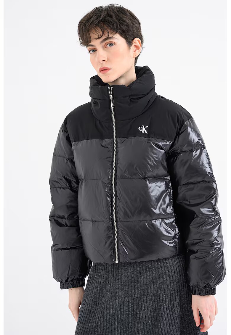 CALVIN KLEIN JEANS Зимно яке с лого - Черен