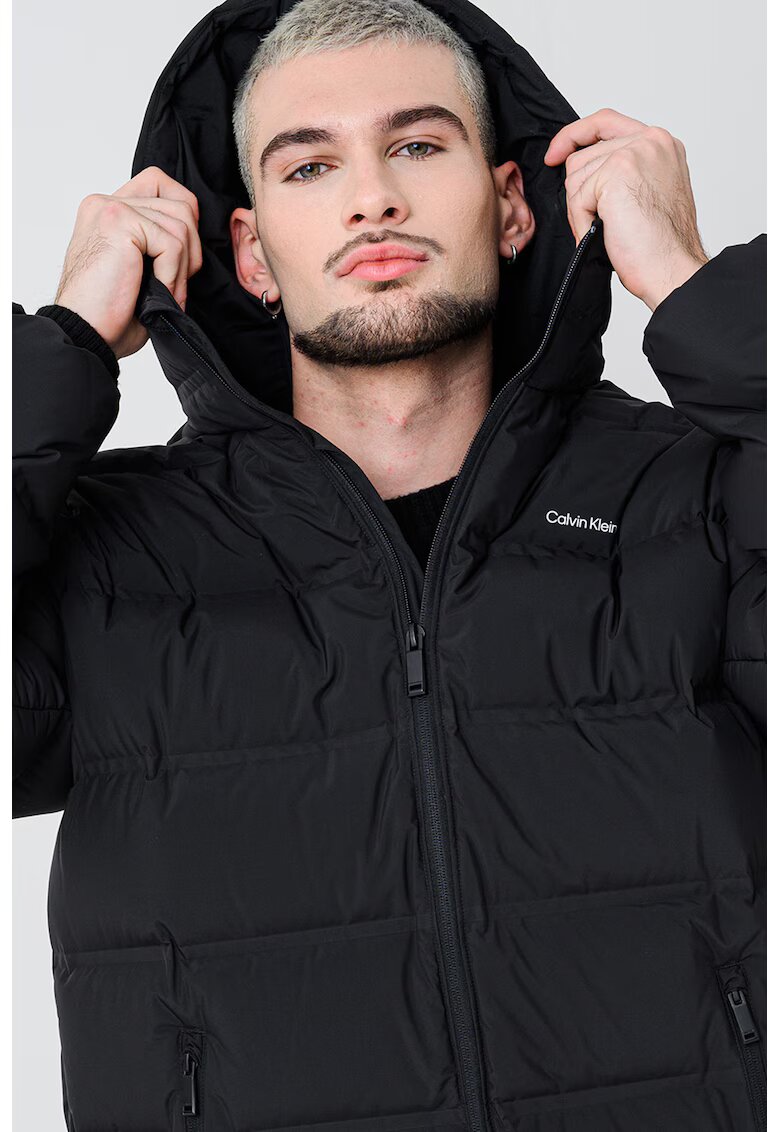 CALVIN KLEIN Капитонирано зимно яке с качулка