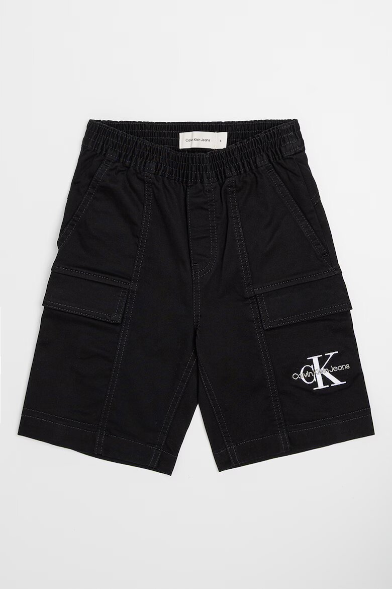 CALVIN KLEIN Карго бермуди с лого Черен