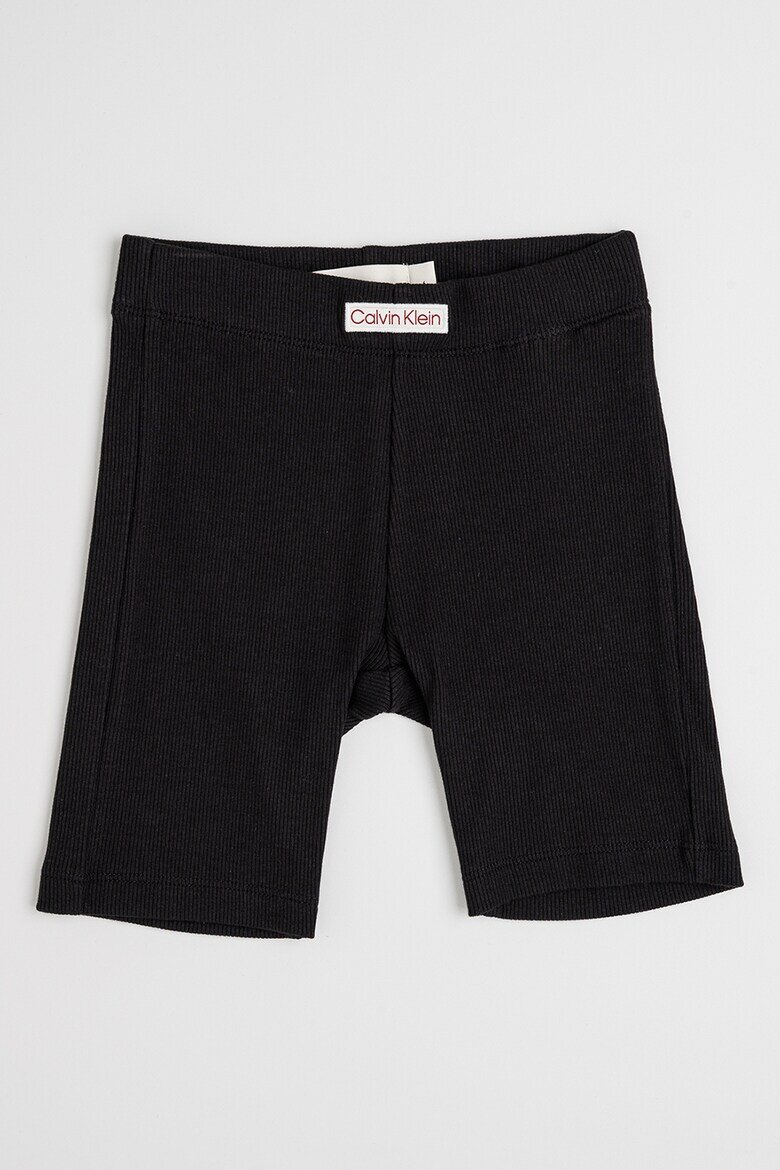 CALVIN KLEIN Къс клин с рипс Черен